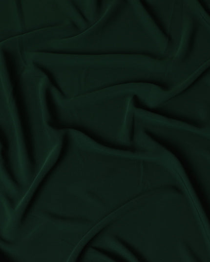 Elegant Dark Green Synthetic Stretchable Crepe Fabric - 140 cm Wide-D19391