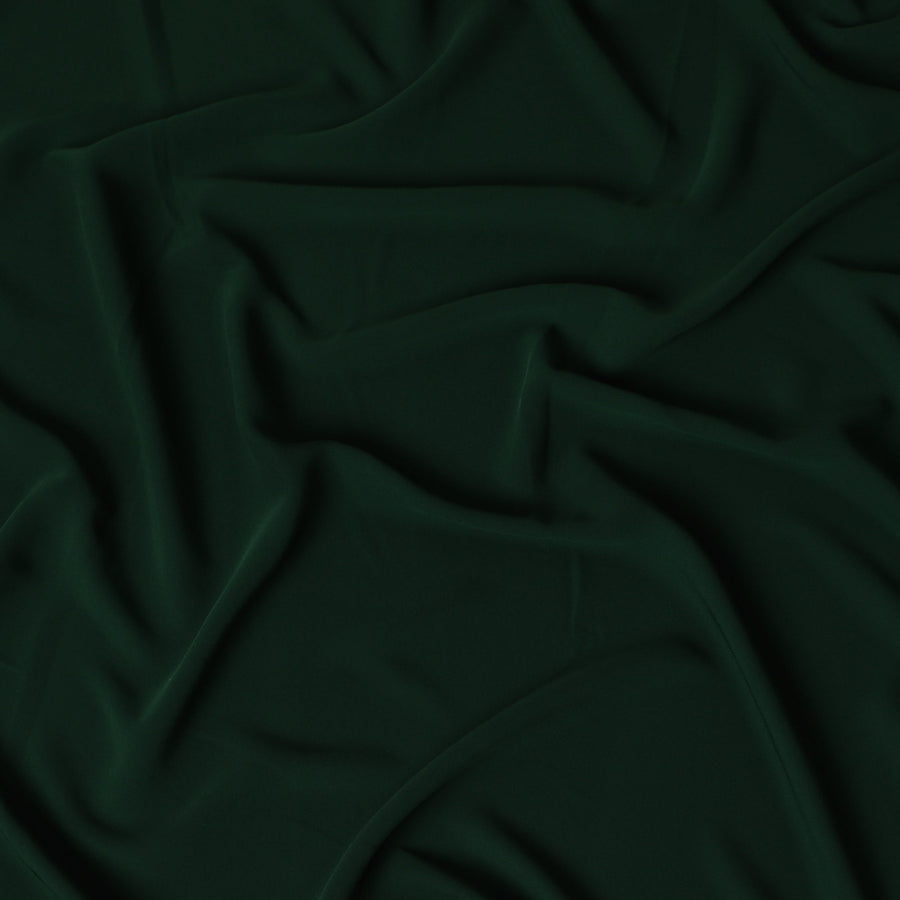 Elegant Dark Green Synthetic Stretchable Crepe Fabric - 140 cm Wide-D19391