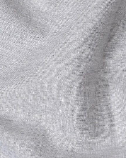 Elegant Light Gray Pure Linen Fabric - 60 Lea, 140 cm Wide-D19395