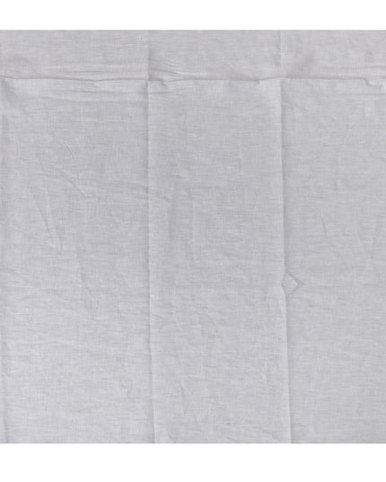 Elegant Light Gray Pure Linen Fabric - 60 Lea, 140 cm Wide-D19395