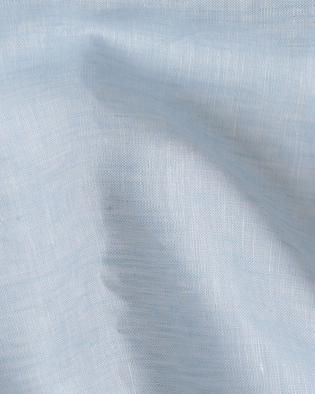 قماش كتان خالص أنيق باللون الأزرق الفاتح - 60 ليا، عرض 140 سم -D19396