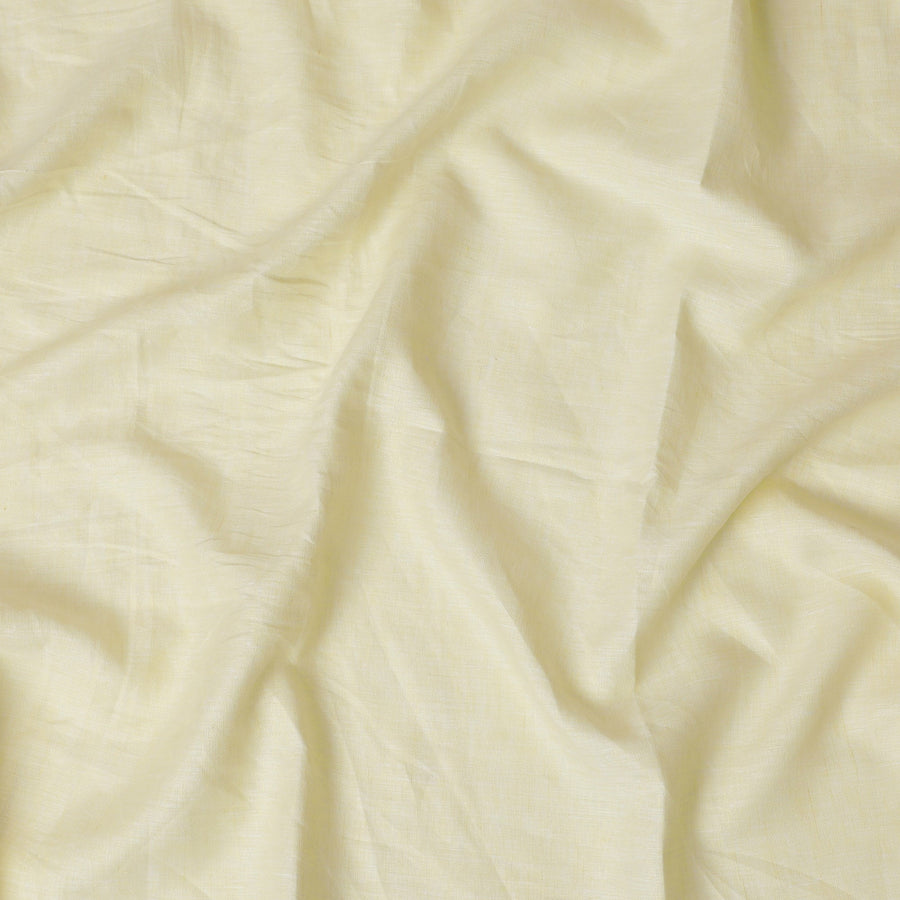 Elegant Pale Yellow Pure Linen Fabric - 60 Lea, 140 cm Wide-D19401