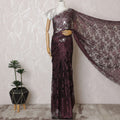 Elegant French Metallic Chantilly Lace Fabric - Burgundy Floral Design, 110 cm Width, 5.5 Meters-D19450 Regal Fabrics