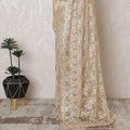 Elegant French Metallic Chantilly Lace Fabric - Gold Floral Design, 110 cm Width, 5.5 Meters-D19451 Regal Fabrics