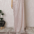 Elegant French Metallic Chantilly Lace Fabric - Soft Pink Floral Design, 110 cm Width, 5.5 Meters-D19457 Regal Fabrics