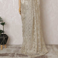Elegant French Metallic Chantilly Lace Fabric - Champagne Gold Floral Design, 110 cm Width, 5.5 Meters-D19459 Regal Fabrics