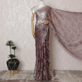 Elegant French Metallic Chantilly Lace Fabric - Plum Floral Design, 110 cm Width, 5.5 Meters-D19460 Regal Fabrics