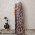 Elegant French Metallic Chantilly Lace Fabric - Plum Floral Design, 110 cm Width, 5.5 Meters-D19460 Regal Fabrics