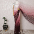 Elegant French Ombre Chantilly Lace Fabric - Pink to Burgundy Design, 110 cm Width, 5.5 Meters-D19461