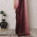 Elegant French Ombre Chantilly Lace Fabric - Pink to Burgundy Design, 110 cm Width, 5.5 Meters-D19461