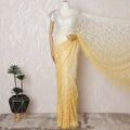 Elegant French Ombre Chantilly Lace Fabric - Yellow to Ivory Design, 110 cm Width, 5.5 Meters-D19463