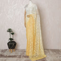 Elegant French Ombre Chantilly Lace Fabric - Yellow to Ivory Design, 110 cm Width, 5.5 Meters-D19463