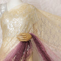 Elegant French Ombre Chantilly Lace Fabric - Yellow to Pink and Burgundy Design, 110 cm Width, 5.5 Meters-D19464 Regal Fabrics
