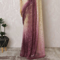 Elegant French Ombre Chantilly Lace Fabric - Yellow to Pink and Burgundy Design, 110 cm Width, 5.5 Meters-D19464 Regal Fabrics