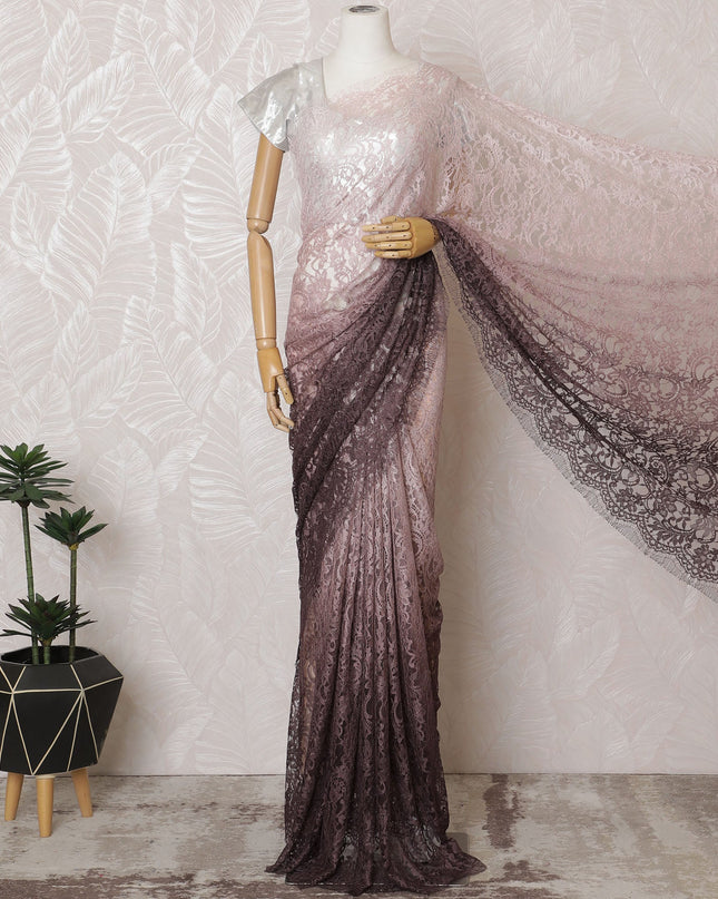 Elegant French Ombre Chantilly Lace Fabric - Blush to Plum Design, 110 cm Width, 5.5 Meters-D19469 Regal Fabrics