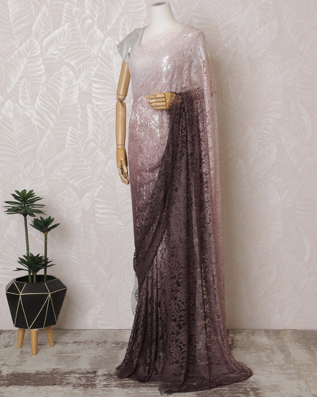 Elegant French Ombre Chantilly Lace Fabric - Blush to Plum Design, 110 cm Width, 5.5 Meters-D19469 Regal Fabrics
