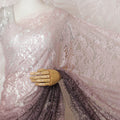 Elegant French Ombre Chantilly Lace Fabric - Blush to Plum Design, 110 cm Width, 5.5 Meters-D19469