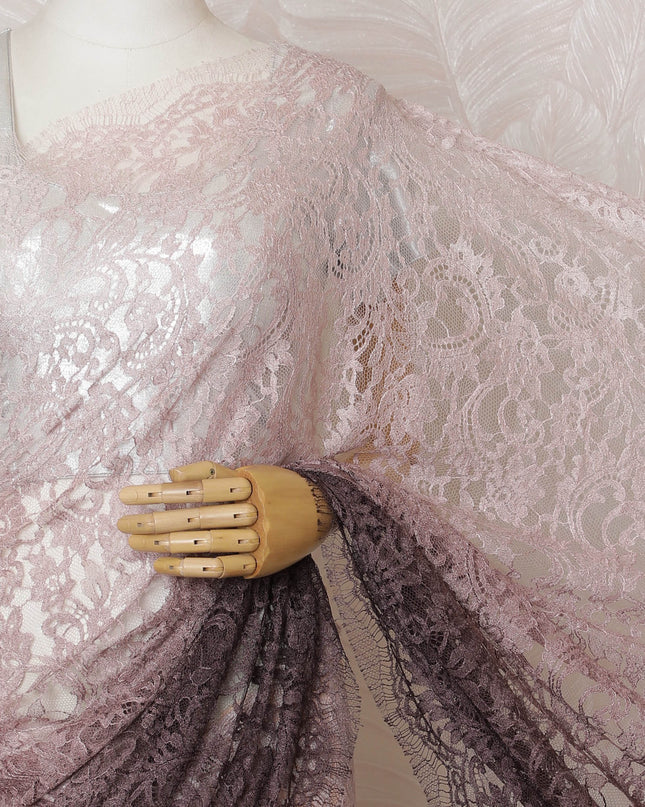 Elegant French Ombre Chantilly Lace Fabric - Blush to Plum Design, 110 cm Width, 5.5 Meters-D19469 Regal Fabrics