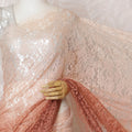 Elegant French Ombre Chantilly Lace Fabric - Peach to Rust Design, 110 cm Width, 5.5 Meters-D19471 Regal Fabrics