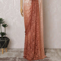 Elegant French Ombre Chantilly Lace Fabric - Peach to Rust Design, 110 cm Width, 5.5 Meters-D19471 Regal Fabrics