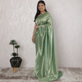 Elegant French Lame Saree in Lustrous Mint Green - 5.5 Mtrs, 110 cm-D19524
