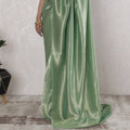 Elegant French Lame Saree in Lustrous Mint Green - 5.5 Mtrs, 110 cm-D19524