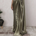 Elegant French Lame Saree in Lustrous Black gold - 5.5 Mtrs, 110 cm-D19525
