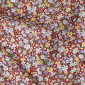 Vibrant Floral Cotton Lawn Fabric - Red with Multicolor Blossoms, 110 cm Wide, Japanese Design-D19538