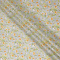 Elegant Gray Floral Cotton Lawn Fabric with Yellow and White Blossoms, 110 cm Wide, Japanese Design-D19547 Regal Fabrics