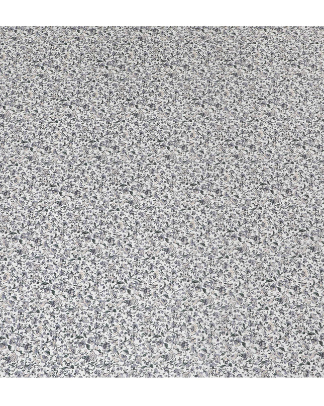 Sophisticated White Floral Cotton Lawn Fabric with Grey and Lavender Blooms, 110 cm Wide, Japanese Design-D19548 Regal Fabrics