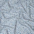Elegant White Floral Cotton Lawn Fabric with Blue Blossoms, 110 cm Wide, Japanese Design-D19549