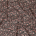 Chic Black Floral Cotton Lawn Fabric with Pink and Coral Blossoms, 110 cm Wide, Japanese Design-D19550