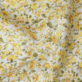 Elegant White Floral Cotton Lawn Fabric with Yellow Blossoms, 110 cm Wide, Japanese Design-D19552 Regal Fabrics