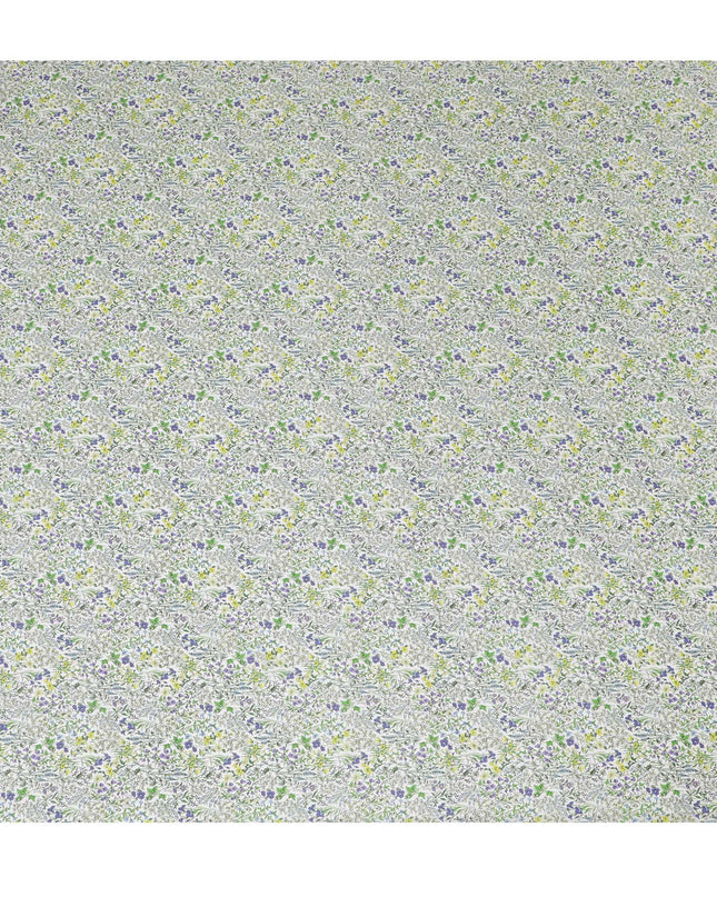 Delicate White Floral Cotton Lawn Fabric with Yellow and Purple Blossoms, 110 cm Wide, Japanese Design-D19555 Regal Fabrics