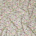 Vibrant White Floral Cotton Lawn Fabric with Pink and Yellow Blossoms, 110 cm Wide, Japanese Design-D19563