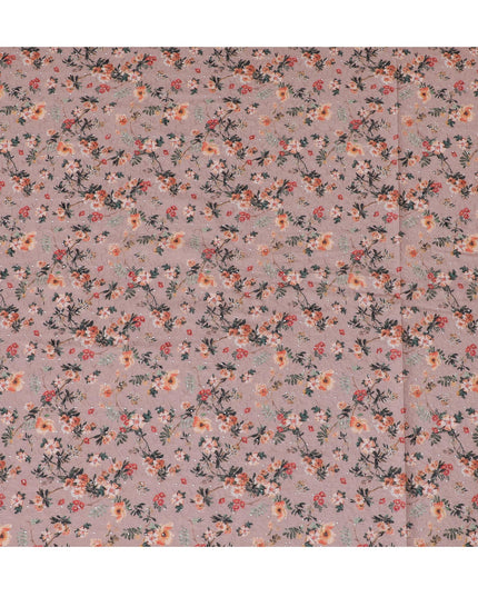 Blush Pink Floral blended Cotton Lawn Fabric with Embroidery - 110 cm Wide - D19591