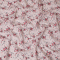 قماش قطني رقيق وردي فاتح مخلوط بالزهور مع تطريز - عرض 110 سم - D19592