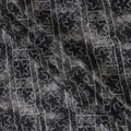 Elegant Black and Grey Patterned blended Cotton Lawn Fabric with Embroidery - 110 cm Wide - D19594