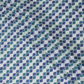 Vibrant Blue and Green Geometric blended Cotton Lawn Fabric with Embroidery - 110 cm Wide - D19596 Regal Fabrics