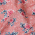 Vibrant Pink Floral blended Cotton Lawn Fabric with Embroidery - 110 cm Wide - D19598