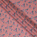 Vibrant Pink Floral blended Cotton Lawn Fabric with Embroidery - 110 cm Wide - D19598