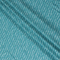 Aqua Blue Striped blended Cotton Lawn Fabric with Embroidery - 110 cm Wide - D19599