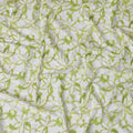 Fresh Green Geometric blended Cotton Lawn Fabric with Embroidery - 110 cm Wide - D19602 Regal Fabrics