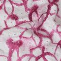 Vibrant Pink Geometric blended Cotton Lawn Fabric with Embroidery - 110 cm Wide - D19603