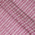 Vibrant Pink and White Geometric blended Cotton Lawn Fabric with Embroidery - 110 cm Wide - D19606