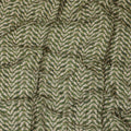 Green Chevron Patterned Synthetic Cotton Lawn Fabric with Embroidery - 110 cm Wide - D19607