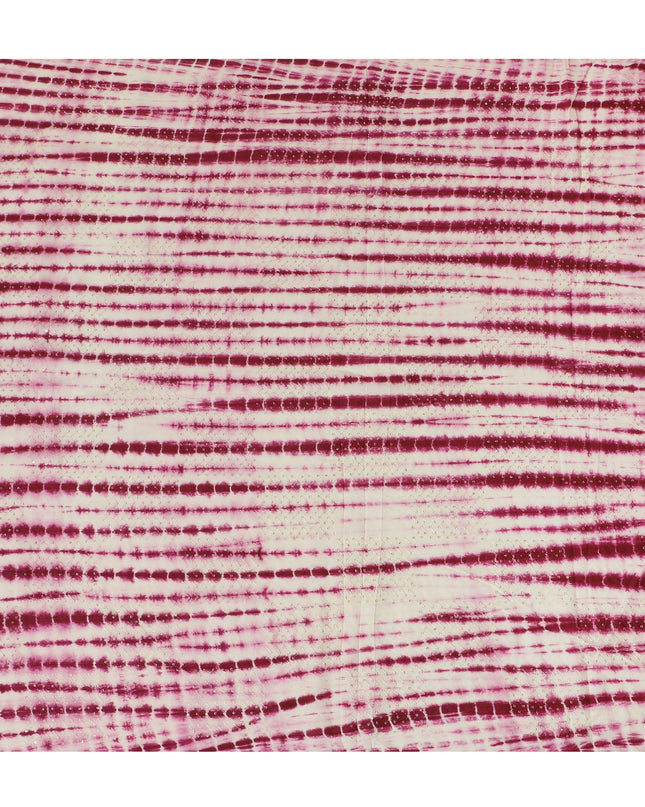 Rich Dark Pink and White Tie-Dye Cotton Lawn Fabric with Sequin Embellishments, 110 cm Width-D19657