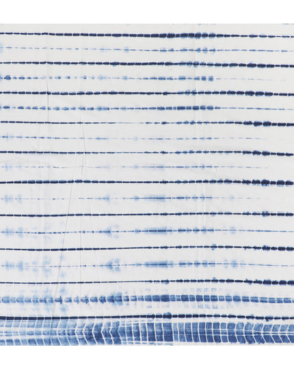 Classic Blue and White Tie-Dye Cotton Lawn Fabric, 110 cm Width-D19660