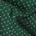 Emerald Green and White Polka Dot Synthetic Chinon Fabric with gold foil, 110 cm Width-D19675