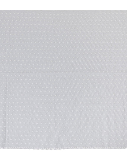 Soft Pearl White Polka Dot and Floral Embroidered Cotton Lawn Fabric, 110 cm Width-D19676